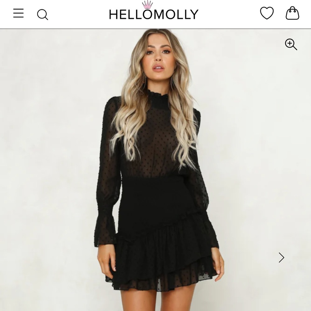 Hello Molly Black Long Sleeve Dress